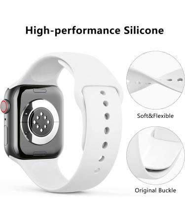 3 Pack Silicone Sport Bands Compatible with Apple Watch 38/40/41mm - White Grey Black - Replacement Straps for iWatch Series 8 7 6 5 4 3 SE - Men Women - Small Size - Buy Online on SooperMarket.com