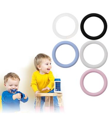 WT-DDJJK Baby Pacifier 5pcs O-Rings Silicone Baby Acifier Dummy Chain Clip Holder Adapt it to MAM