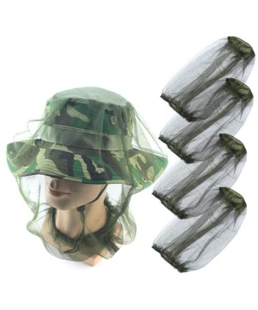 Moskito mask 4 pieces of Moskito Head Netz Insect Protection Network Hut Moskitonetz Mosquito Headnet Head Network face mesh head cover beekeeping hat for beekeeping fishing free enthusiasts protection