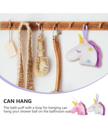 FRCOLOR 2pcs Unicorn Bath Body Sponges - Exfoliating Shower Poufs & Loofahs for Kids - Fun Flower Bath Toys - Perfect for Girls - Buy Online on SooperMarket.com