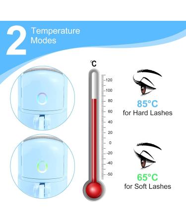 Rechargeable Heated Eyelash Curler - Quick Easy & Natural Curls | Handheld Electric Rizador de Pesta as (Blue) | Long-Lasting Makeup Solution - Buy Online on SooperMarket.com