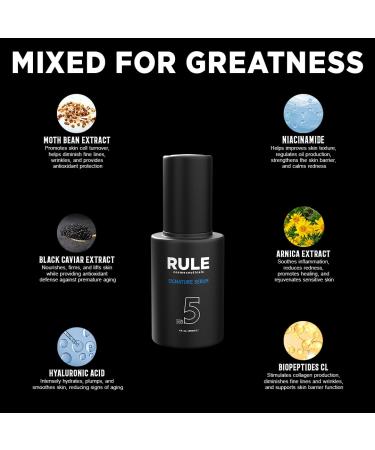 RULE Vitamin C Face Serum for Men - Anti-Aging Serum with Hyaluronic Acid Caviar & Niacinamide - Brightens Skin Reduces Fine Lines & Dark Spots - 1 Fl Oz - Buy Online on SooperMarket.com
