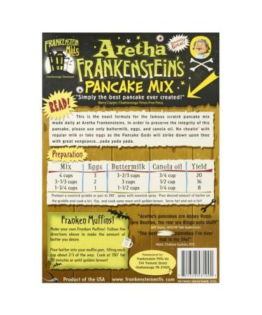 Aretha Frankenstein's Insanely Great Pancake Mix - 32 Oz Box - Original 2 lb Pancake Mix - Buy Online on SooperMarket.com