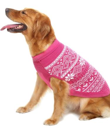 Argyle Dog Sweater - Warm Winter Coat for Small, Medium, and Large Dogs - Pink Pet Clothing for Boys and Girls - Buy Online on SooperMarket.com