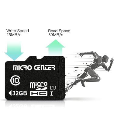 Micro Center 32GB Class 10 Micro SDHC Flash Memory Card with Adapter - 5 Pack for Mobile Devices, Phones, Tablets, Drones, Full HD Video - 80MB/s UHS-I, C10, U1 - Buy Online on SooperMarket.com