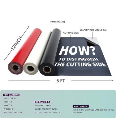 VAST WANT Black HTV Vinyl Roll - 12x20FT Heat Transfer Vinyl for T-Shirts | Iron-On Vinyl for Cricut & Cutting Machines - Easy Weed & Transfer - Buy Online on SooperMarket.com