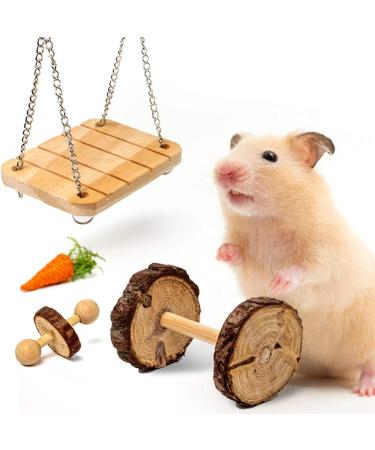 Sofier Natural Wooden Hamster Chew Toys Set - Ideal for Syrian Hamster, Rats, Guinea Pigs, and More! - Buy Online on SooperMarket.com