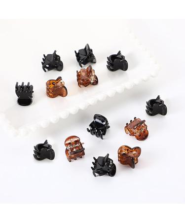 Ikadiya 36 Mini Hair Clips - 1cm Non-Slip Claw Clips for All Ages | Stylish Brown Jaw Clips for Design & Everyday Use - Buy Online on SooperMarket.com