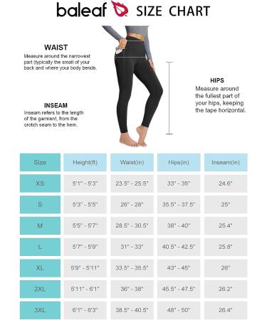 Baleaf Women's Fleece Lined Leggings - Ultra Soft Thermal Yoga Pants with Pockets - Large Black - Buy Online on SooperMarket.com