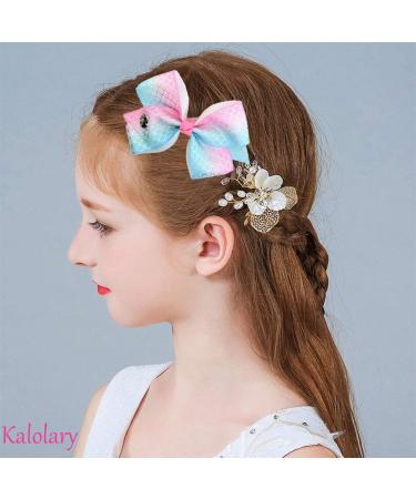 Kalolary 12Pcs Unicorn Hair Bows Clips for Girls - Grosgrain Ribbon Barrettes for Toddler - Birthday & Holiday Hair Accessories - Buy Online on SooperMarket.com