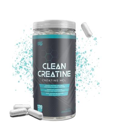 Clean Creatine HCl Powder - Pure Creatine Hydrochloride for Men & Women Muscle Growth & Strength Building Power Athletic Performance and Recovery Vegetarian Friendly (Clean Citrulline (120 Capsules))