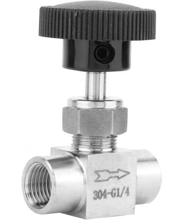 Water/Gas/Oil Flowing Regulation Stainless Steel BSPP Female Thread Straight Needle Valve for Water Gas Oil Transmission(Black Handle 1/4in) - Buy Online on SooperMarket.com