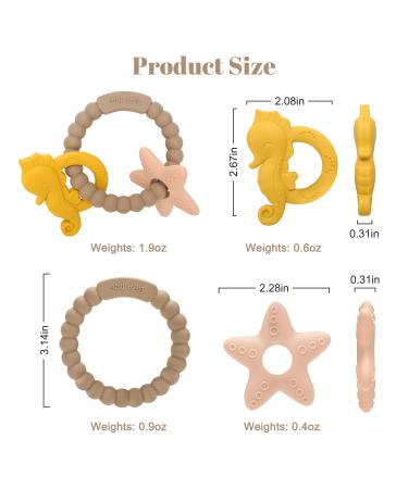 ClDy Bite Ring for Babies | BPA-Free Silicone Teething Toys | Ocean Brown | Soothing & Stimulating Gum Relief for Infants 3 Months+ - Buy Online on SooperMarket.com