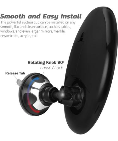 10x Lighted Magnifying Makeup Mirror with Suction Cups - Easy Install, 360 Swivel Joint - Buy Online on SooperMarket.com