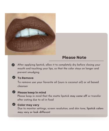Mynena Brown Liquid Lipstick - Long-Lasting, Kissproof, Waterproof Matte Lip Stain | Cyndia - Buy Online on SooperMarket.com