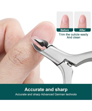 ANRUI Professional Cuticle Nipper with Non-Slip Silicone Handle - Medical Grade Stainless Steel Cubical Cutter for Dry Skin (Black) - Buy Online on SooperMarket.com