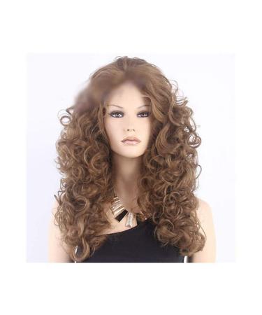 BGHJUE Fluffy Long Curly Hair Wig For African American Women Synthetic Hair Full Wigs Heat Resistant Fiber (Color : Brown)-Brown