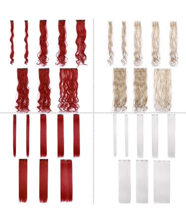 26 Clip in Hair Extensions Black to Mixed Blonde - 100% Synthetic 8pcs Straight Hair Pieces - Buy Online on SooperMarket.com