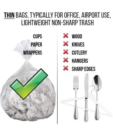150 Small Mini Garbage Bags - 4 Gallon Clear Bathroom Trash Can Liners | 17 x 18 Inch | Bulk Plastic Waste Basket Bags - Buy Online on SooperMarket.com