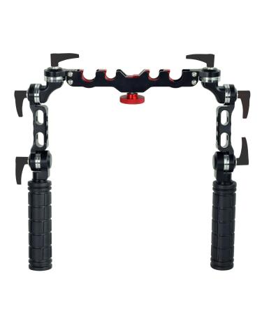 CAMTREE Hunt Quick Mount Universal Rosette Handle Set for ARRI Standard Rosette Rigs. for 15mm Rails, Comfortable Rubber Handgrip. Multiple Angle Adjustments (CH-QM-H)
