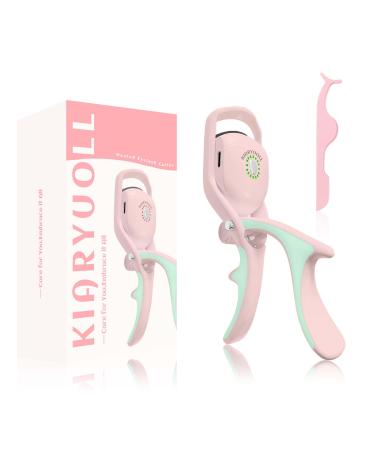 KIARYUOLL Electric Heated Eyelash Curler Kit Hot Lash Therapy Professional Eyelash Tools Battery Powered Lash Lifter Rechargeable Clamp for Various Eye Types Gift Plastic Material (Colour Pink) Rose Blossom-pink