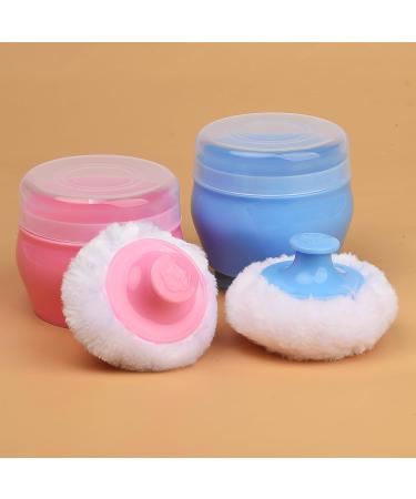 JNAWA Baby Powder Puff Box Drum - 2 Piece Set | Portable Sponge Body Puff for Children | Fluffy Powder Care Box - Buy Online on SooperMarket.com