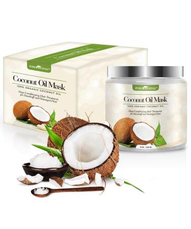 Alayna Pure Organic Coconut Oil Hair Mask - Hydrating Treatment for Natural Hair Growth - Repairs Dry & Damaged Hair - 8 oz - Buy Online on SooperMarket.com