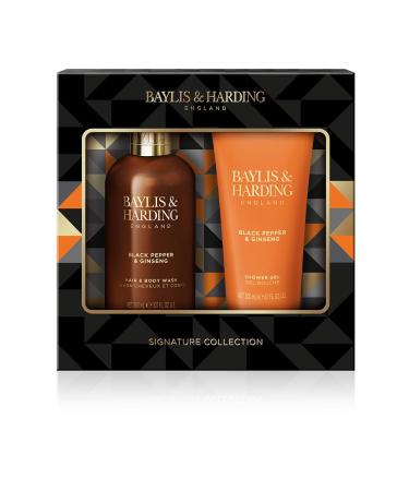 Baylis & Harding Black Pepper & Ginseng Men's Luxury Bathing Duo Gift Set (Pack of 1) - Vegan Friendly