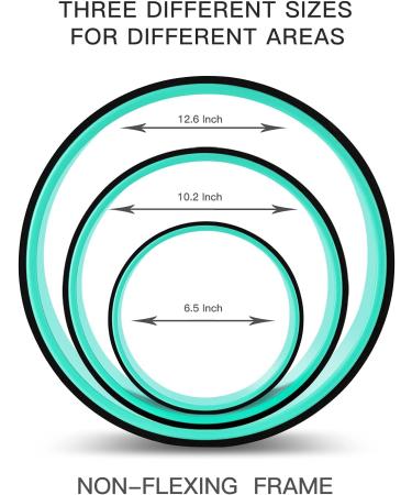 FEWOO Yoga Wheel Set for Back Pain Relief and Flexibility - Includes 3 Black+Green Props for Stretching, Massages, and Backbends - Buy Online on SooperMarket.com