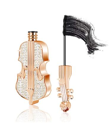 Gireatick 4D Silk Fiber Mascara in Black  Natural Thickening Lengthening Mascara  Unique Violin Appearance Design with Diamond  Waterproof  No Clumping  Long Lasting Voluminous Exquisitely Makeup  Nice Festival Gift for ...