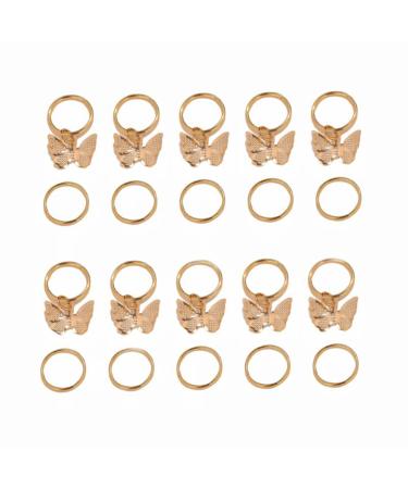 20PCS Hair Beads For Women Braids Jewelry For Hair Dreadlocks Accessories Metal Gold Silver Clips For Hair Braiding Beard Decoration For Girls Women one color A