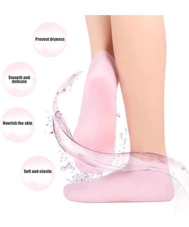 Silicone Moisturizing Socks 1 Pair Long Soft Gel Socks Anti Slip Women Foot Mask Socks Spa Pedicure for Dry Cracked Feet Softening Calluses Rough Skin L - Buy Online on SooperMarket.com
