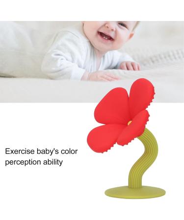 Plplaaoo Baby Teething Ring - Washable Food-Safe Silicone Ideal Gift for Toddlers Boiled Water Safe Rose Red - Buy Online on SooperMarket.com