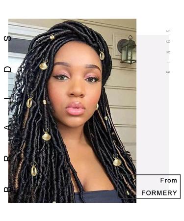 Gold Shell Box Braid Rings Clip Dreadlock Jewelry Cowrie Charms for Black Women (6PCS) - Buy Online on SooperMarket.com