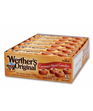 Wether s Original Caramel Hard Candy Rolls 12 Pack-50 Gram Rolls Made in Germany