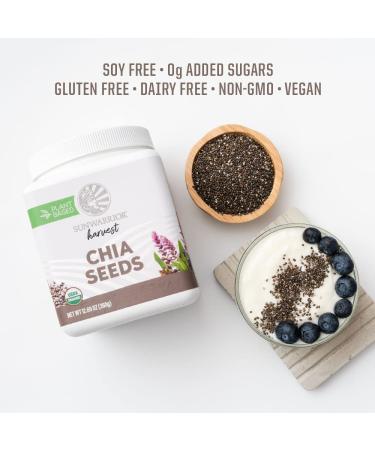 Organic Chia Seeds 360g Tub - Non-GMO Keto Vegan Superfood for Smoothies, Acai Pudding & Baking | Sunwarrior Organic Harvest - Buy Online on SooperMarket.com