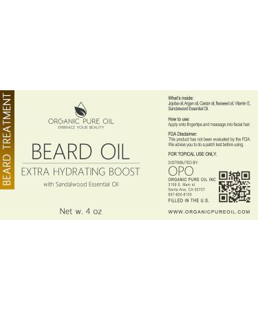 Buy OPO Organic Beard Oil for Men - 4 oz Sandalwood Non-GMO Vegan Facial Hair Conditioner for Fast Growing Beard Mustache Eyelash & Eyebrows - International Shipping - Buy Online on SooperMarket.com