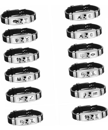 TENDYCOCO Couple Bracelet Stainless Steel Bracelet Twelve Constellations Bracelet Silicone Bracelet Finger Ring Bracelet Bangle Bracelets Bracelet for Couples Lovers Fashion Jewelry - Buy Online on SooperMarket.com