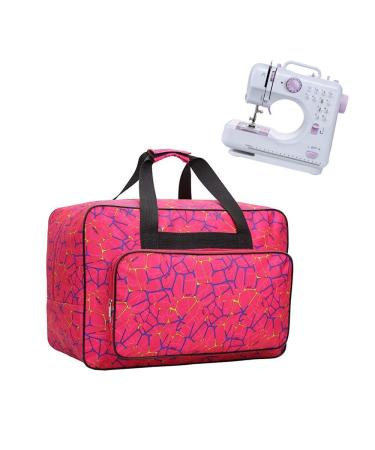 JanTeelGO Sewing Machine Carrying Case Tote Bag Nylon Carry Bag Padded Storage Cover Carrying Case with Pockets and Handles Suitable for Most Standard Singer Brother Janome (Red)