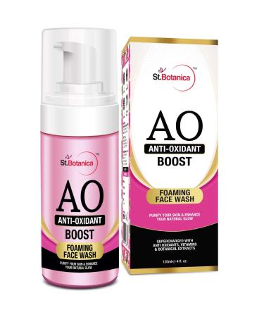 StBotanica Anti Oxidant Boost Foaming Face Wash - With Vitamins A C and E No Parabens Sulphate Silicones - 120mL