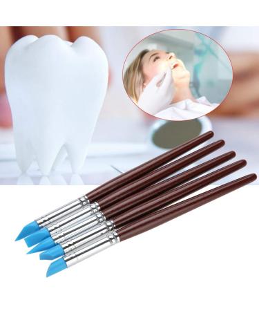 5pcs Dental Silicone Pen Set - Wooden Handle Blue Head Modeling Tools for Tooth & Manicure - International Shipping Available - Buy Online on SooperMarket.com