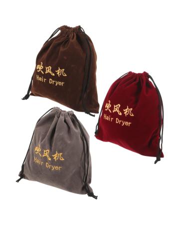 HAPINARY 3 Pcs Hair Dryer Storage Bag Hair Dryer Carrying Bags Hair Tools Travel Bag Blow Dryer Bag Fabric
