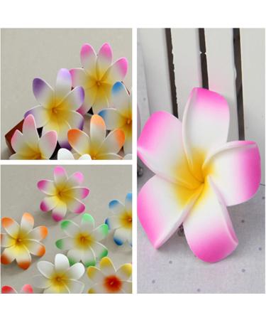 12PCS Hawaiian Plumeria Flower Hair Clips - Bohemia Foam Hairpins for Bridal Wedding Party Beach Holiday (Rose Red) - Buy Online on SooperMarket.com