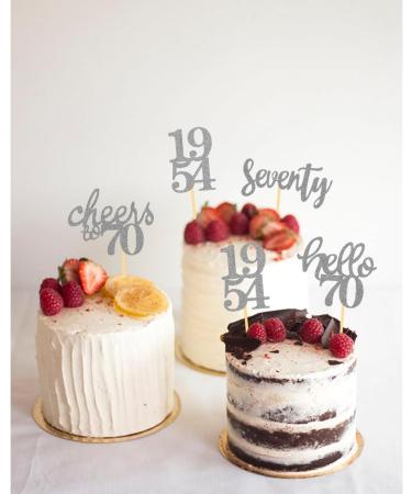 24 Pcs Glitter 70th Birthday Cupcake Toppers for Celebrating 70th Birthday Party Decorations for Seventy Years Old Birthday Party Supplies (Silver new) - Buy Online on SooperMarket.com