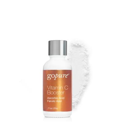 goPure Vitamin C Booster - Stable Vitamin C Powder for Glowing Skin Face Antioxidant with Ferulic Acid and Ascorbic Acid Active Skin Repair for a Brighter-Looking Complexion Cruelty-Free - .71 oz Old Packaging