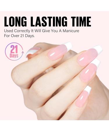 TOMICCA 4PCS Jelly Nude Pink White Gel Nail Polish Set - Sheer Clear Crystal Translucent French Manicure DIY Home Kit 8ML - Buy Online on SooperMarket.com