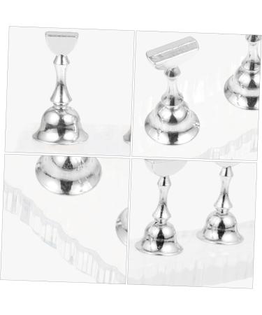 WOFASHPURET Metal Stand 1 Set Nail Art Base Press on Nail Stand Beauty Nail Display Acrylic Metal Nail Mud Creative Nail Display 19.50X2.00X0.80CM Silver - Buy Online on SooperMarket.com