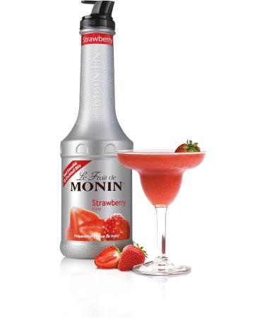MONIN Strawberry Fruit Mix Puree 1L for Cocktails Smoothies and Mocktails. Vegan-Friendly Allergen-Free 100% Natural Flavours and Colourings. 2-in-1 Strawberry Puree and Sugar Syrup Hybrid - Buy Online on SooperMarket.com