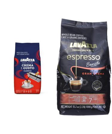 Lavazza Crema E Gusto Whole Bean 1 Kilogram & Espresso Gran Crema Beans 1000gm(Packaging May Vary) Gusto Whole Bean + Gran Crema Beans