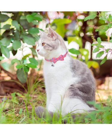 EXPAWLORER Breakaway Cat Collar 2 Pack with Bow tie and Bell - Cute Kitten Safety Collars - Plaid Dinosaur Universe Pattern Purple - Buy Online on SooperMarket.com